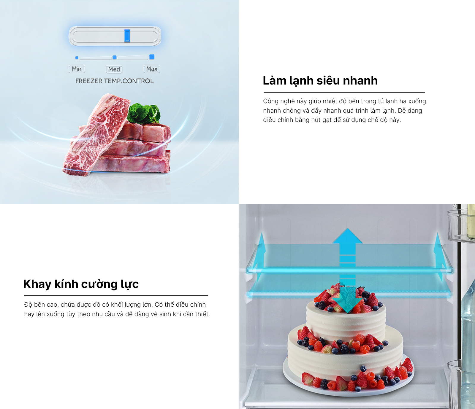 H5 - Làm lạnh nhanh + Khay kính cường lực