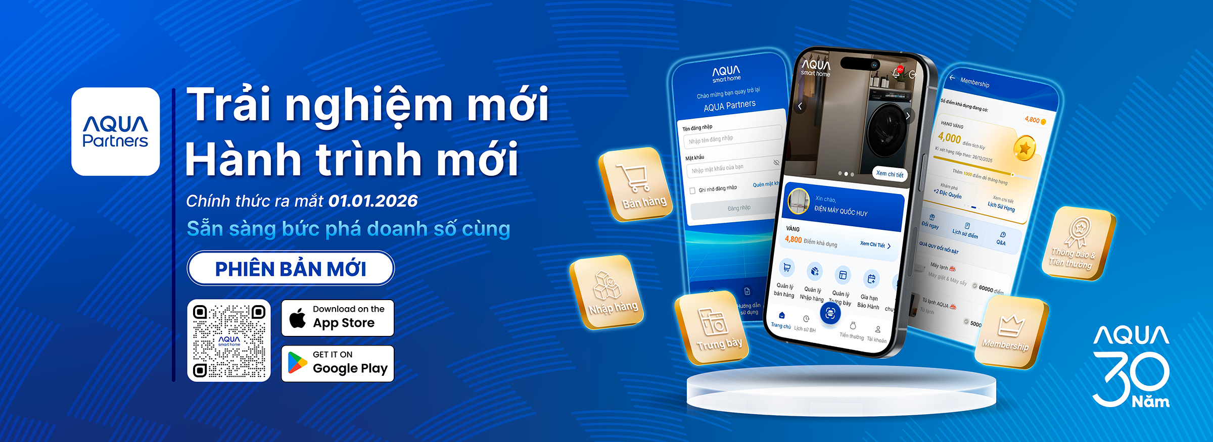 Thông báo triển khai ứng dụng AQUA PARTNERS
